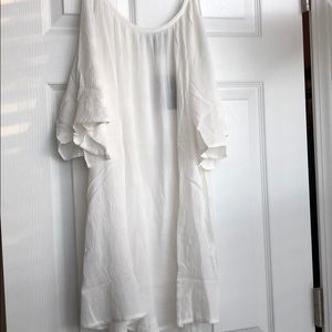 Crinkled open shoulder dress